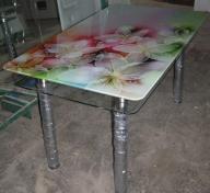Стеклянные столешницы/столы с фото, покраской, пескоструем.